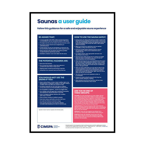 CIMSPA SAUNA USER GUIDE POSTER