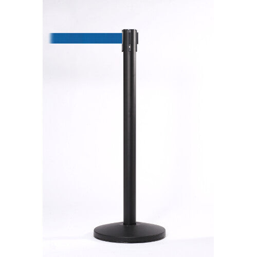 RETRACTABLE BELT BARRIER - POST & BASE (BLACK)