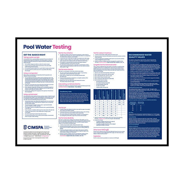 CIMSPA POOL WATER TESTING POSTER