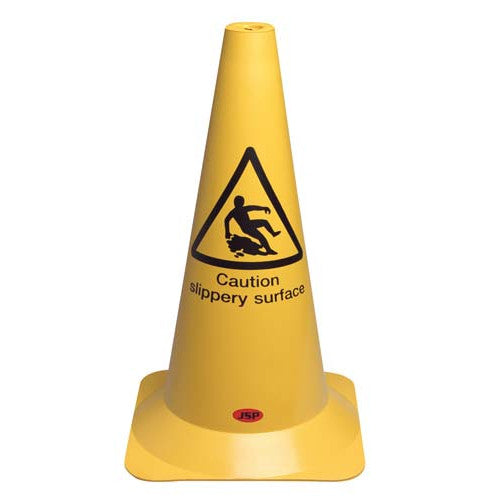 "CAUTION SLIPPERY SURFACE" CONE