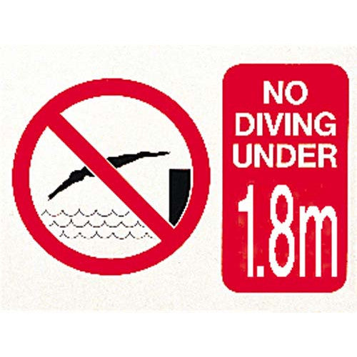 NO DIVING UNDER 1.8m SIGN