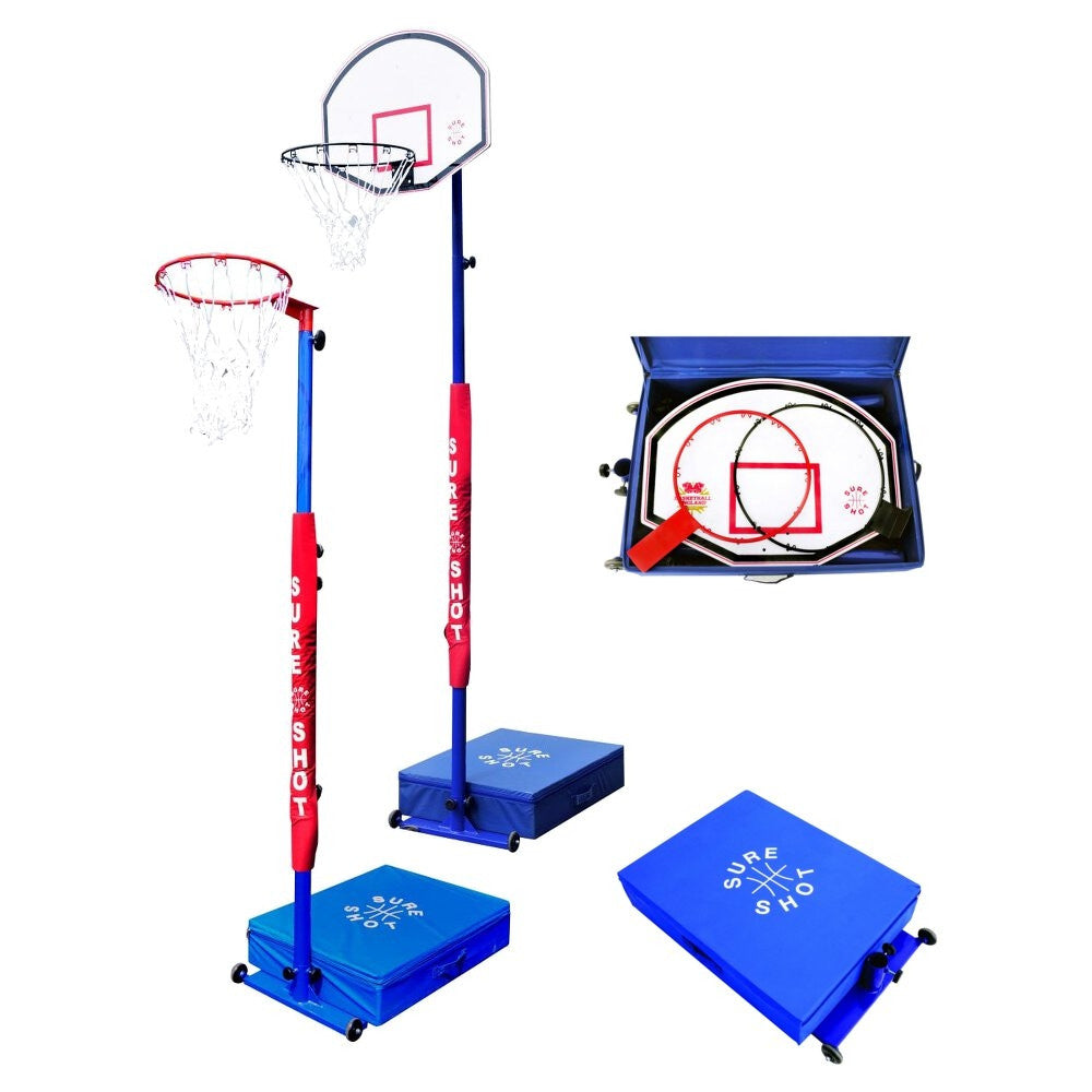 SURE SHOT COMPACT HOOPS COMBI BASKETBALL/NETBALL UNIT