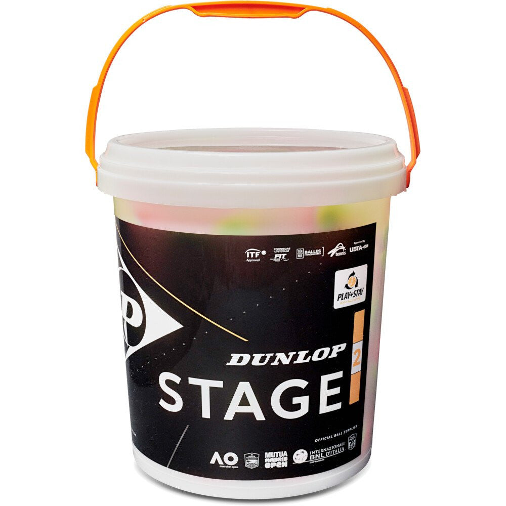 DUNLOP STAGE 2 ORANGE TENNIS BALLS - BUCKET (60)