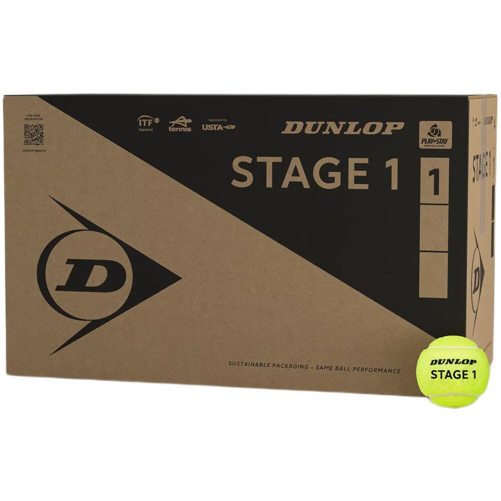 DUNLOP STAGE 1 GREEN TENNIS BALLS - BOX (72)