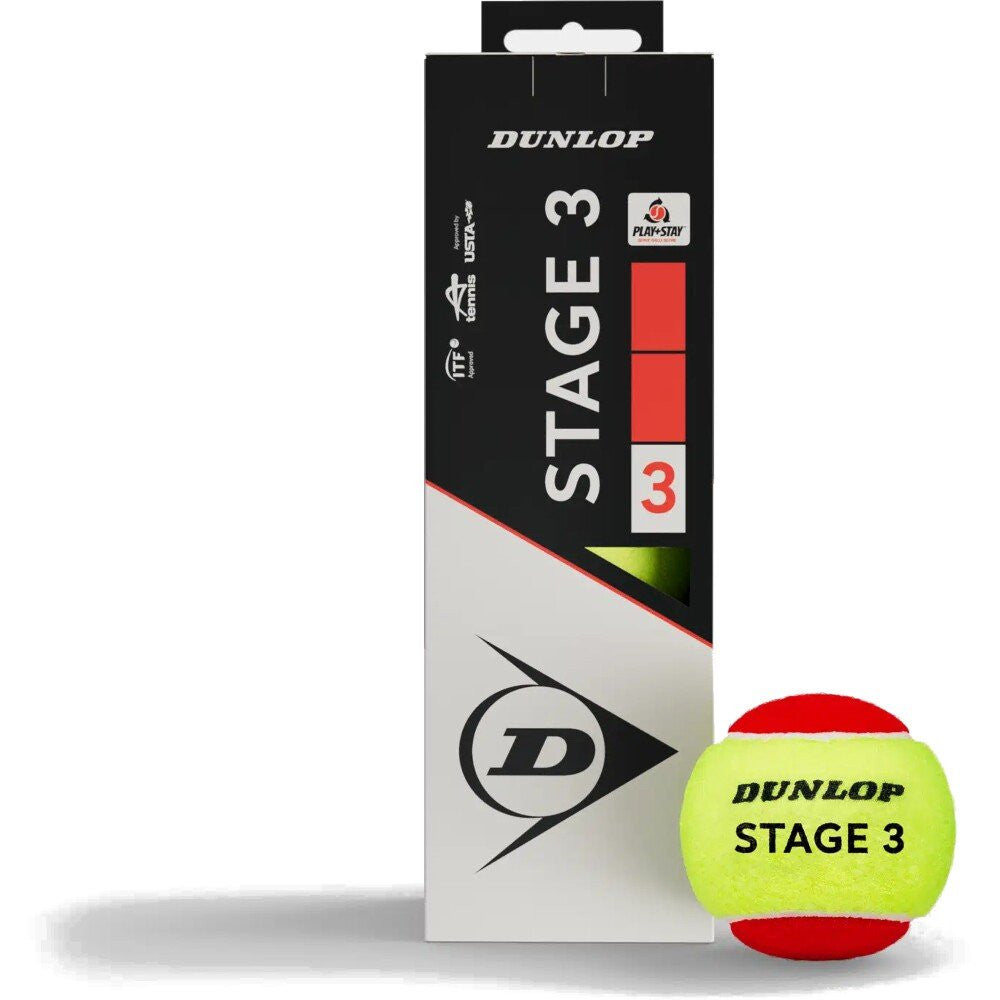 DUNLOP STAGE 3 RED TENNIS BALLS