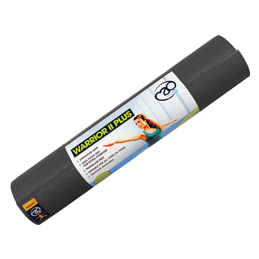 YOGA-MAD WARRIOR II YOGA MAT - GRAPHITE (4mm)