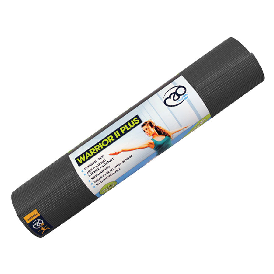 YOGA-MAD WARRIOR II PLUS YOGA MAT - GRAPHITE (6mm)