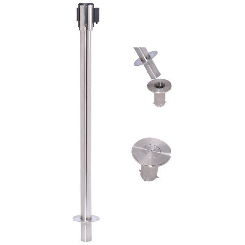 RETRACTABLE BELT BARRIER - REMOVABLE POST (STAINLESS STEEL)