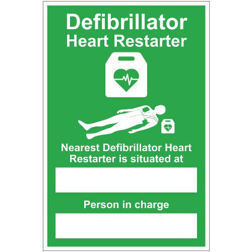 DEFIBRILLATOR LOCATION / PERSON SIGN (200 x 300mm)