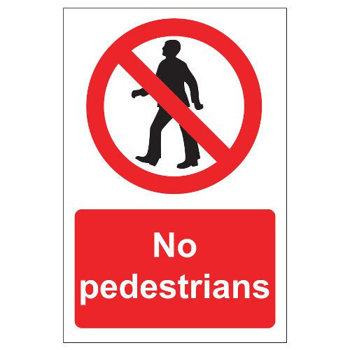 NO PEDESTRIANS SIGNS (200 x 300mm)