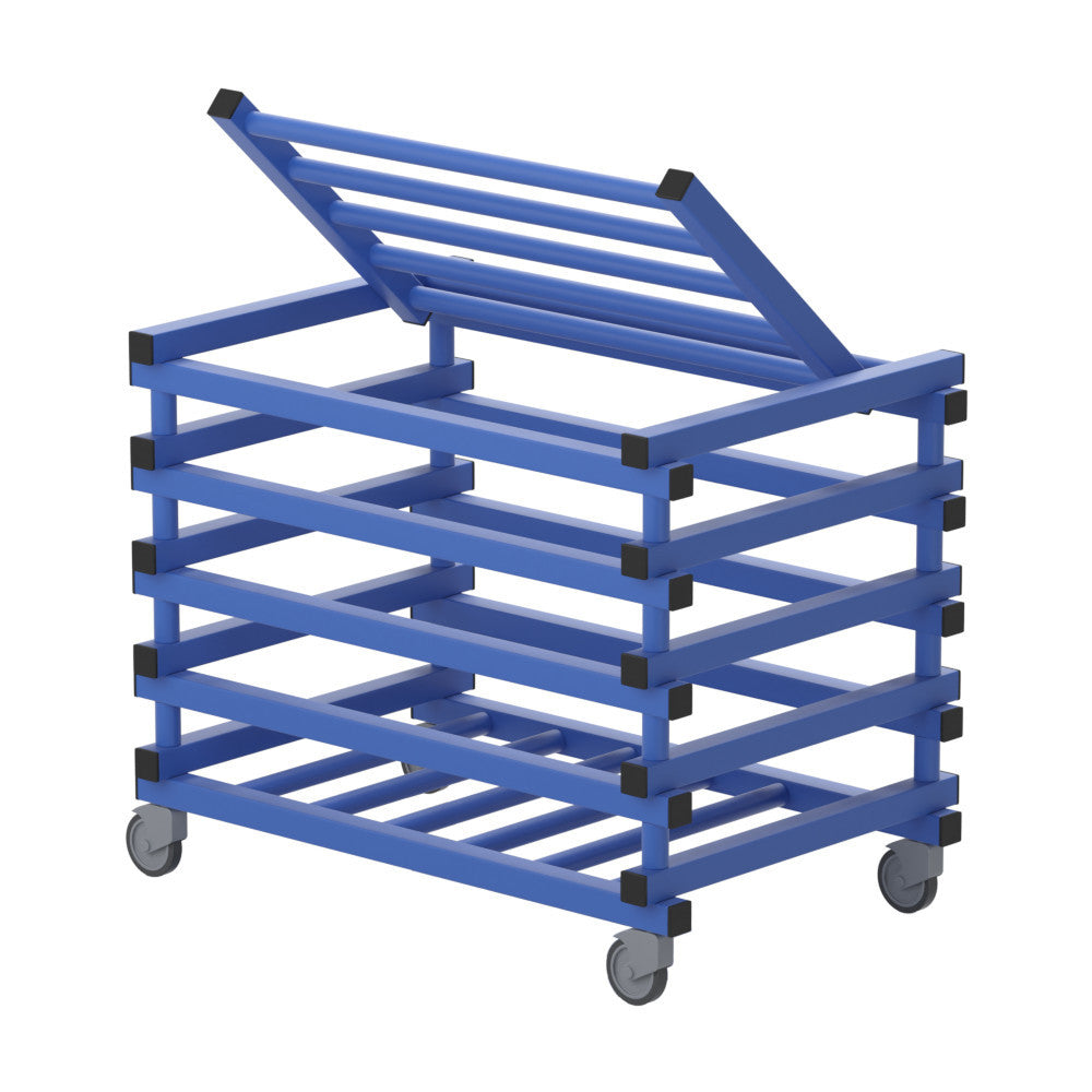 VENDIPLAS MOBILE LID TOP STORAGE CAGE - BLUE (SMALL)