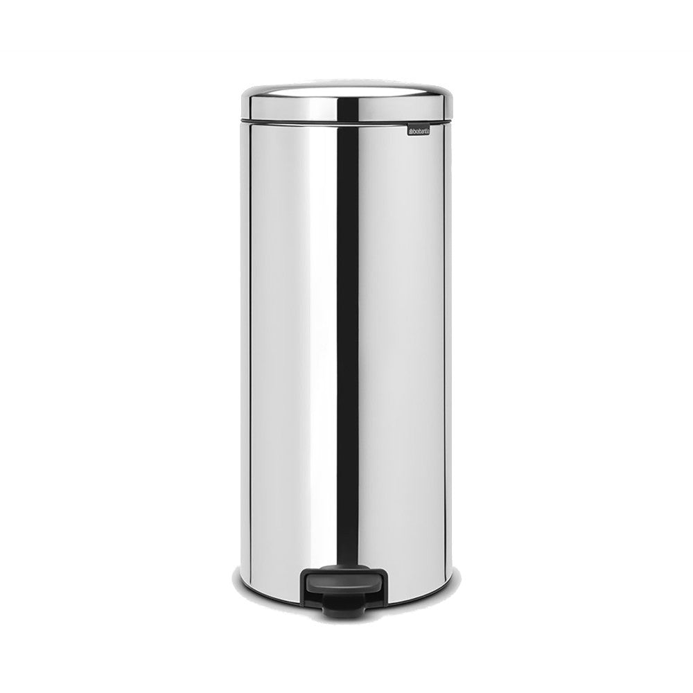BRABANTIA SILENT CLOSE PEDAL BIN - BRILLIANT STEEL (30L)