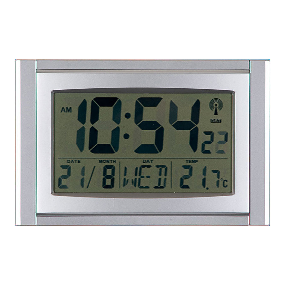 LCD RADIO CONTROLLED WALL CLOCK CALENDAR & TEMP