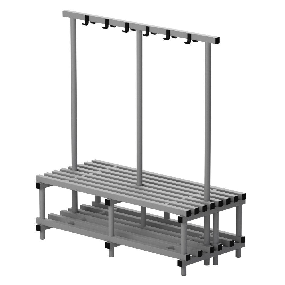 VENDIPLAS DOUBLE BENCH & HANGERS - GREY (1500mm)