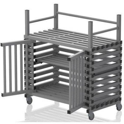 VENDIPLAS MOBILE STORAGE TROLLEY - GREY (MEDIUM)