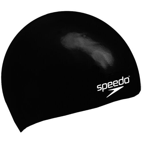 SPEEDO JUNIOR MOULDED SILICONE SWIM CAPS - BLACK