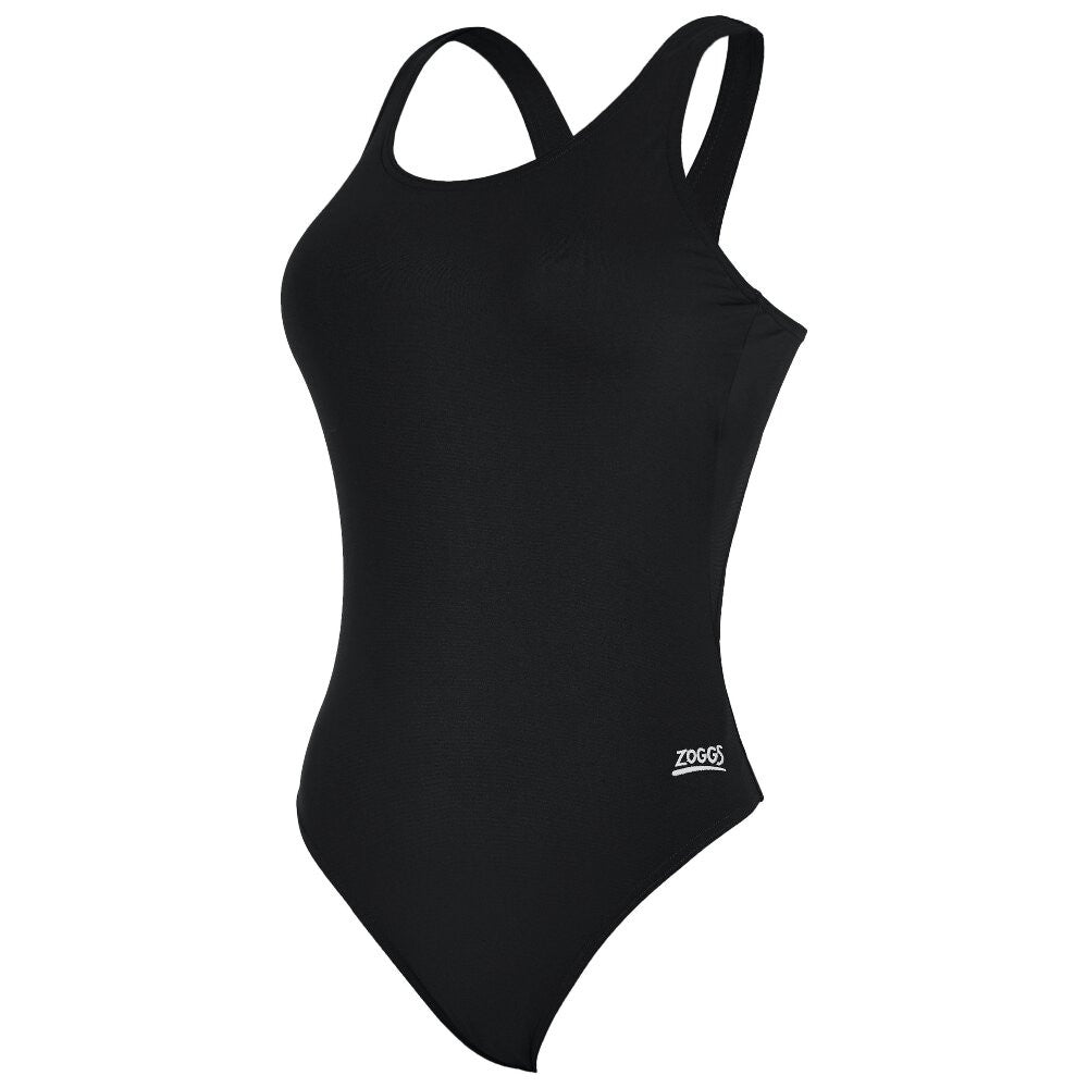 ZOGGS COTTESLOE POWERBACK SWIMSUIT - BLACK