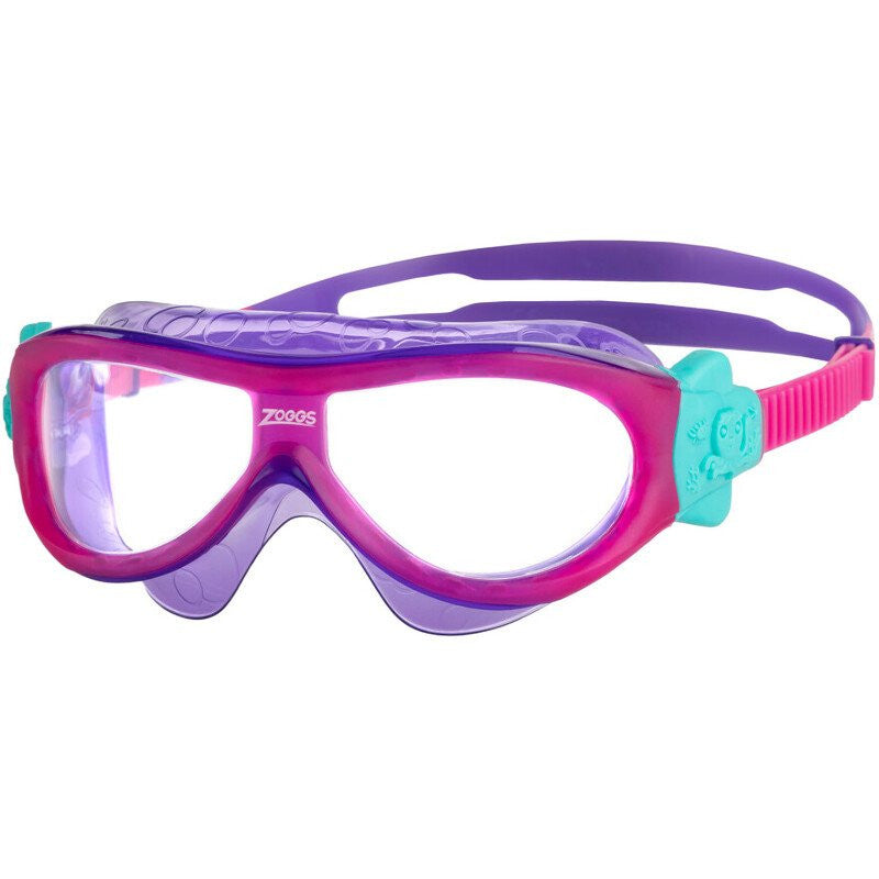 ZOGGS PHANTOM KIDS GOGGLE MASKS - PINK/VIOLET/CLEAR LENS