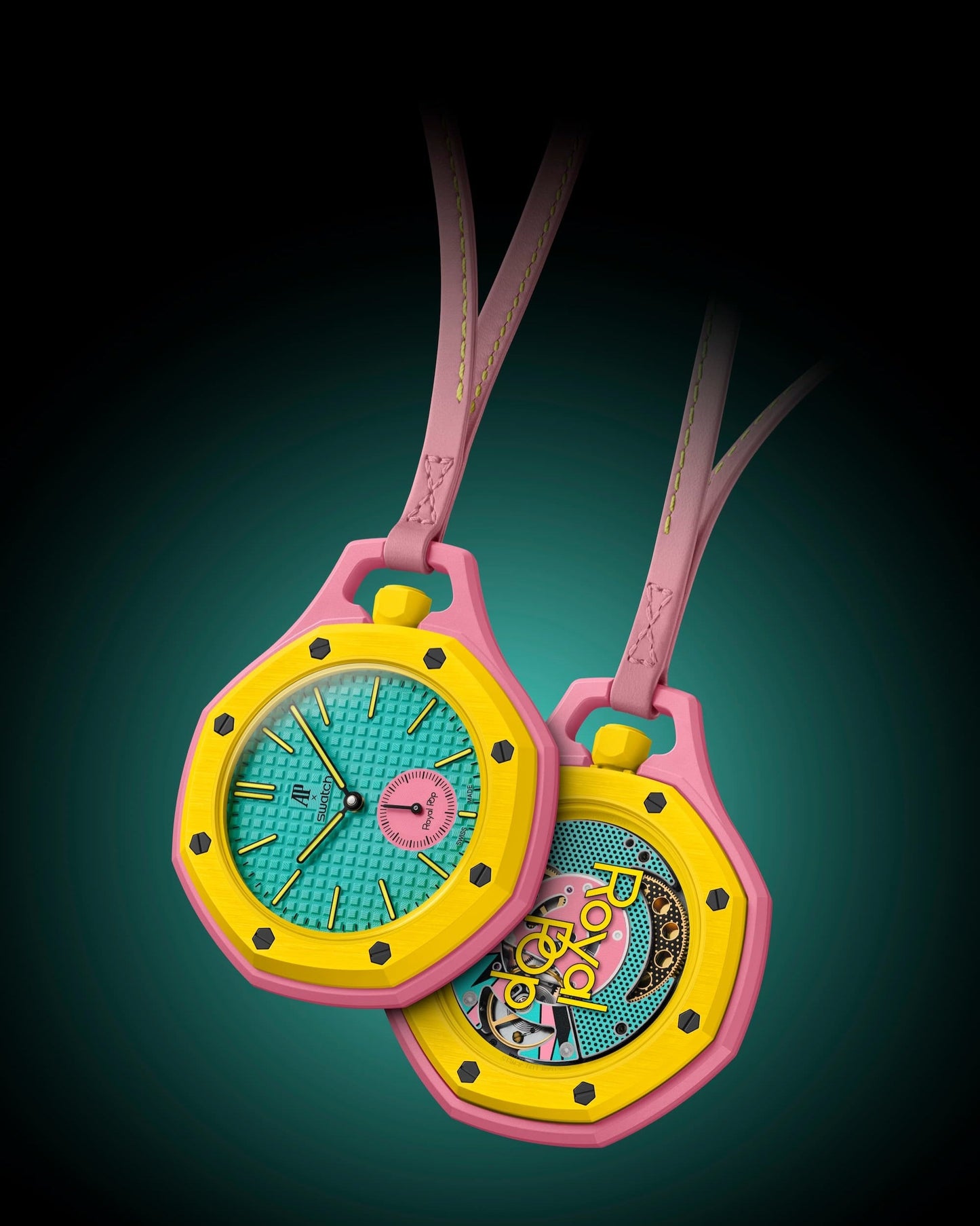Audemars Piguet x Swatch Royal Pop Style Colorful Pocket Watch Retro-Inspired Collectible Watch
