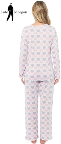 KATE MORGAN Ladies lightweight cosy pyjamas | Womens loungewear sets pjs | Nightwear Sleepwear for women