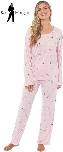 KATE MORGAN Ladies lightweight cosy pyjamas | Womens loungewear sets pjs | Nightwear Sleepwear for women