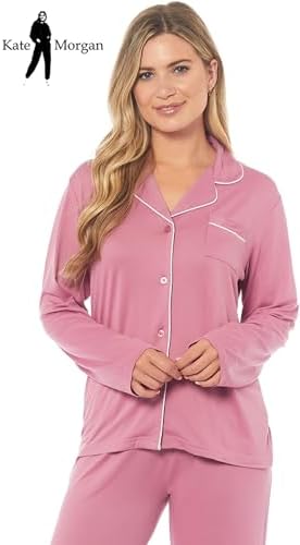 KATE MORGAN Ladies lightweight cosy pyjamas | Womens loungewear sets pjs | Nightwear Sleepwear for women