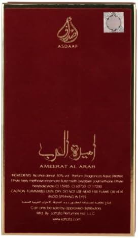 Asdaaf Ameerat Al Arab Eau de Parfum Spray for Women, 3.4 Ounce