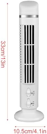 Ejoyous Bladeless Tower Fan, 13inches 90 Degree Oscillation Ultra Quiet Desktop Tower Fan with Remote Control for Home RVs Offices (White)