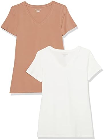 Amazon Essentials Women's Regular-Fit Short-Sleeve V-Neck T-Shirt, Multipacks