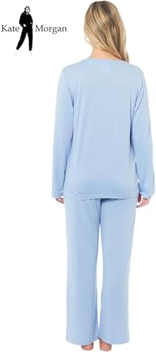 KATE MORGAN Ladies lightweight cosy pyjamas | Womens loungewear sets pjs | Nightwear Sleepwear for women