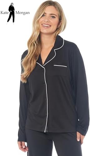 KATE MORGAN Ladies lightweight cosy pyjamas | Womens loungewear sets pjs | Nightwear Sleepwear for women