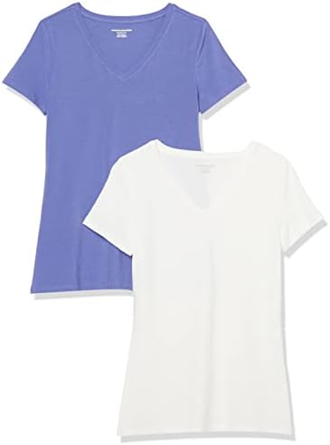 Amazon Essentials Women's Regular-Fit Short-Sleeve V-Neck T-Shirt, Multipacks