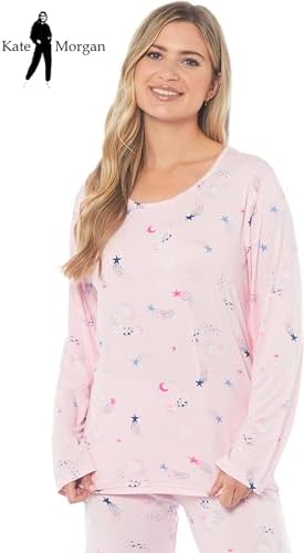 KATE MORGAN Ladies lightweight cosy pyjamas | Womens loungewear sets pjs | Nightwear Sleepwear for women