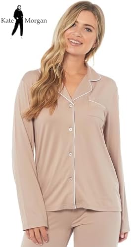 KATE MORGAN Ladies lightweight cosy pyjamas | Womens loungewear sets pjs | Nightwear Sleepwear for women