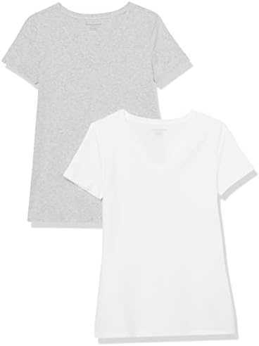 Amazon Essentials Women's Regular-Fit Short-Sleeve V-Neck T-Shirt, Multipacks