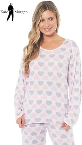 KATE MORGAN Ladies lightweight cosy pyjamas | Womens loungewear sets pjs | Nightwear Sleepwear for women