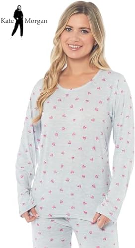 KATE MORGAN Ladies lightweight cosy pyjamas | Womens loungewear sets pjs | Nightwear Sleepwear for women