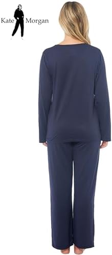 KATE MORGAN Ladies lightweight cosy pyjamas | Womens loungewear sets pjs | Nightwear Sleepwear for women