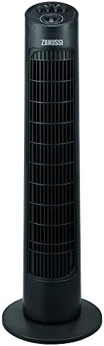 Zanussi 29" Inch, Lightweight, Tower Fan, 3 Speeds, Wide-Angled Oscillation, Powerful Airflow, Quiet Operation, Perfect For Home Or Office, Timer, Black - ZNTF2921B