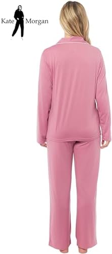 KATE MORGAN Ladies lightweight cosy pyjamas | Womens loungewear sets pjs | Nightwear Sleepwear for women