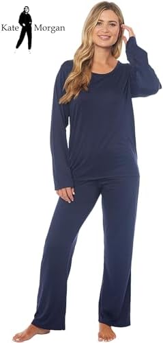 KATE MORGAN Ladies lightweight cosy pyjamas | Womens loungewear sets pjs | Nightwear Sleepwear for women