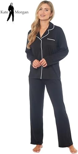KATE MORGAN Ladies lightweight cosy pyjamas | Womens loungewear sets pjs | Nightwear Sleepwear for women
