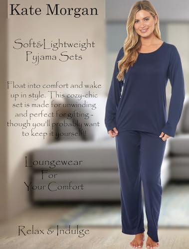 KATE MORGAN Ladies lightweight cosy pyjamas | Womens loungewear sets pjs | Nightwear Sleepwear for women