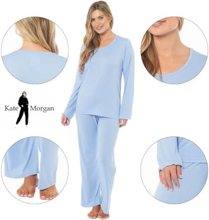KATE MORGAN Ladies lightweight cosy pyjamas | Womens loungewear sets pjs | Nightwear Sleepwear for women