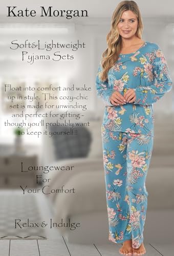 KATE MORGAN Ladies lightweight cosy pyjamas | Womens loungewear sets pjs | Nightwear Sleepwear for women