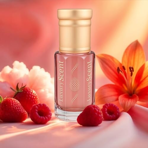 Perfume Oil Candy Roll-On 6ml – Alcohol Free Arabian Oud Attar – Rich Sweet Fruity Long Lasting Premium Fragrance for Women – Raspberry, Vanilla &amp; Caramel Blend, Arabic Inspired Perfume Oil