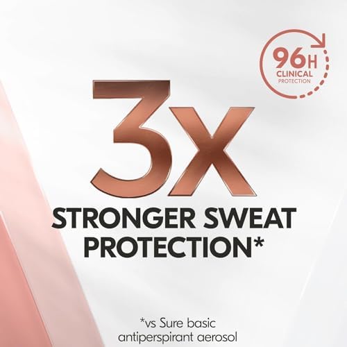Sure Antiperspirant Freesia &amp; Water Lily 96H Nonstop Sweat and Odour Protection Alcohol-Free Body Spray with Light and Fresh Scent Deodorant for Women, 150ml Pack of 3