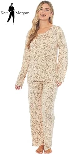 KATE MORGAN Ladies lightweight cosy pyjamas | Womens loungewear sets pjs | Nightwear Sleepwear for women