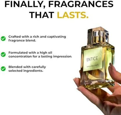 Amour Scents - Black Opiem - Midnight Guilt Extrait De Parfum - Women's Long-Lasting Dupe Perfume - Alternative Fragrances for Lasting Allure and Sensuous Appeal - (50ml)
