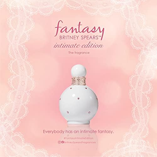Britney Spears Fantasy Intimate Edition 100 ml – Eau de Parfum for Women – Floral Amber Gourmand Fragrance – Notes of Lychee, Brown Sugar and Jasmine – White Bottle